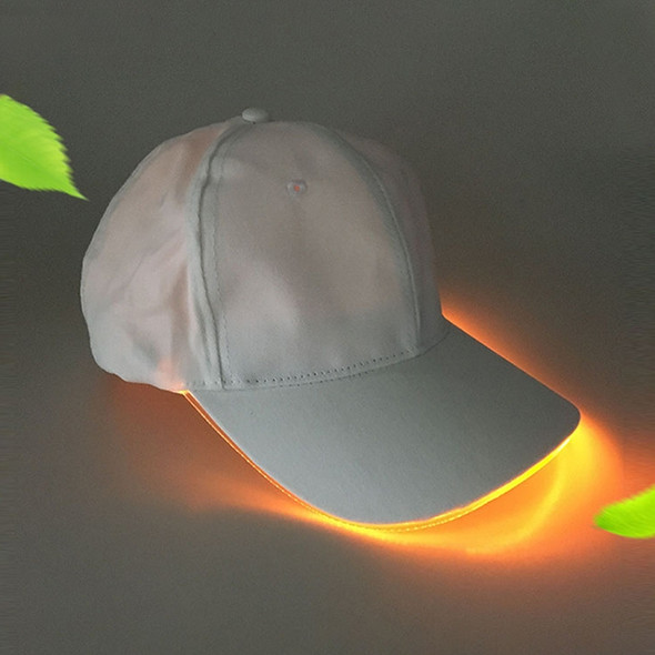 LED Luminous Baseball Cap Male Outdoor Fluorescent Sunhat, Style: Rechargeable, Color:White Hat Yellow Light