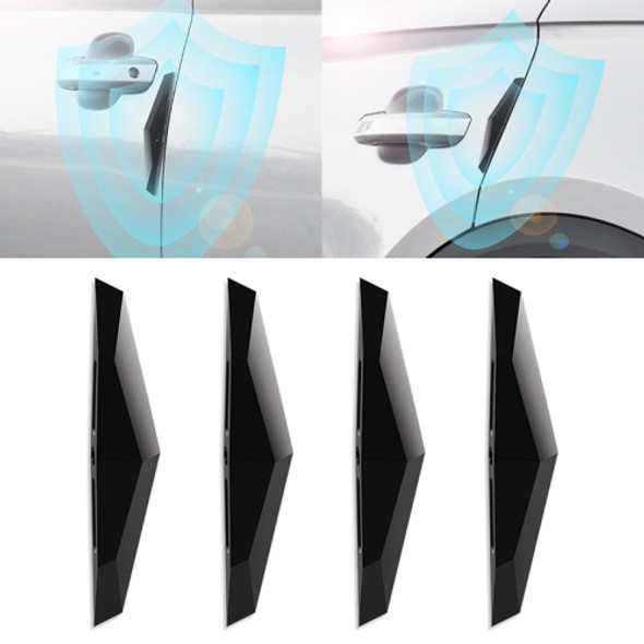 4 PCS Universal Car Screaming Bumper Door Anti-collision Strip Protection Guards Plastic Trims Stickers(Black)