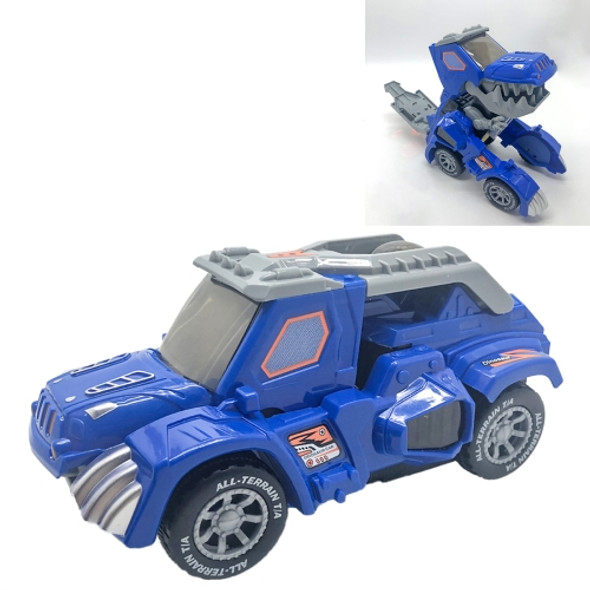 HG-882 Electric Dinosaur Deformation Car Toy Universal Light Music Toy (Blue)