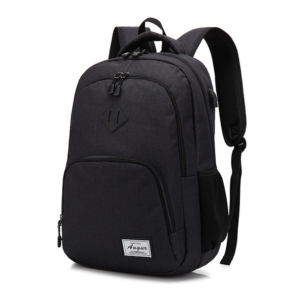 AUGUR 966 Retro Casual Oxford Cloth Backpack Shoulders Laptop Bag(Black)