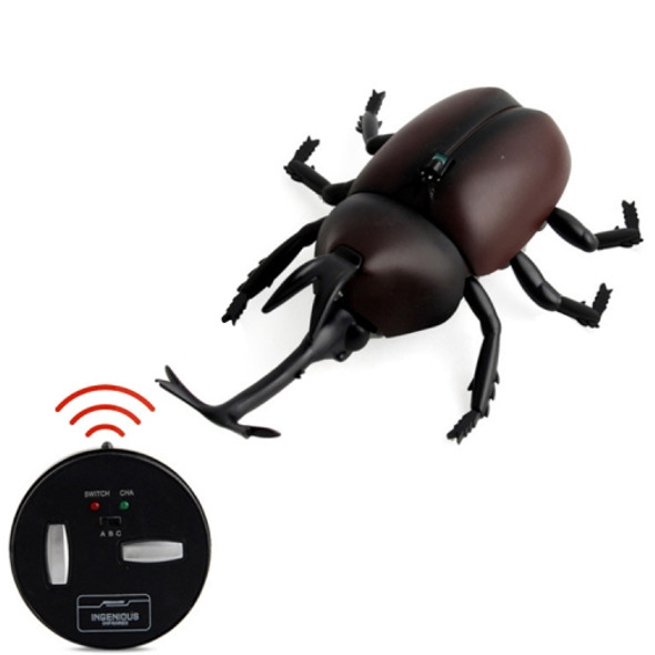 9996 Infrared Sensor Remote Control Simulated Beetle Creative Children Electric Tricky Toy Model (Brown)