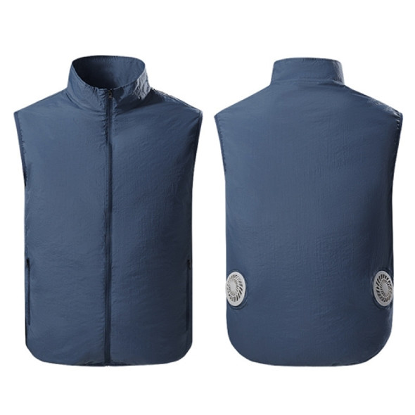 Refrigeration Heatstroke Prevention Outdoor Ice Cool Vest Overalls with Fan, Size:S(Royal Blue)