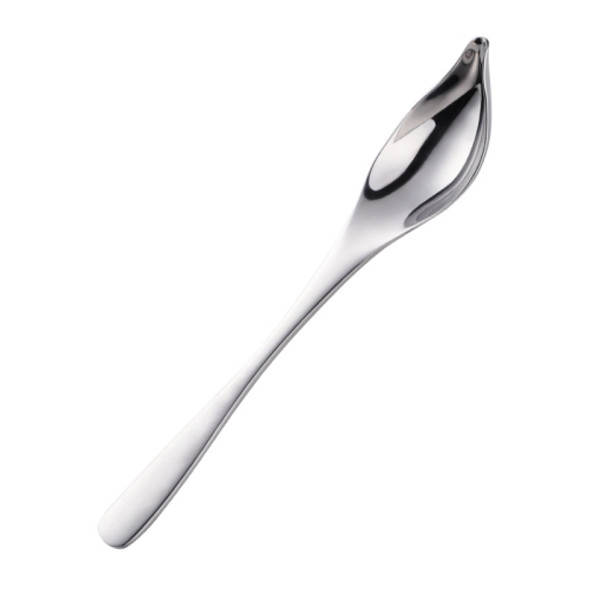 Household Kitchen Stainless Steel Seasoning Spoon 304 Thickened Tip Oil Spoon Mounting Spoon,Color: Silver