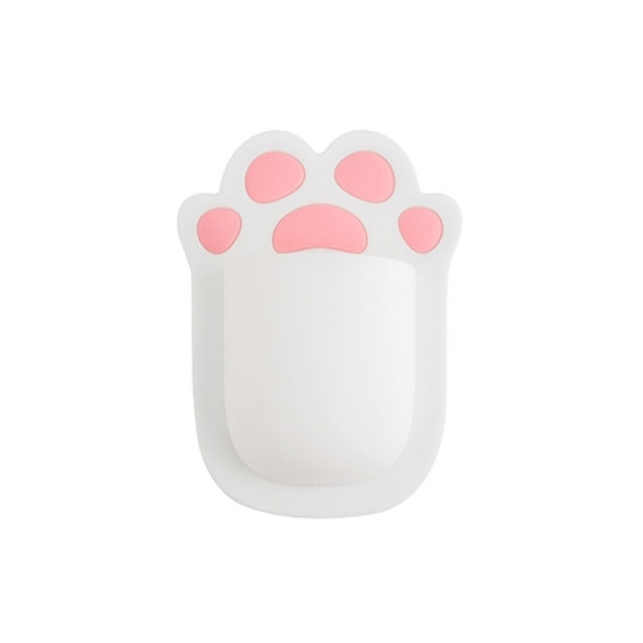 Creative Wall-mounted Punch-free Toilet Bathroom Toothbrush Silicone Rack(Cute Cat Paw)