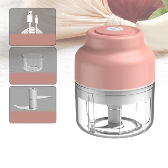 Wireless USB Charging Garlic Machine Baby Food Supplement Machine, Style:100ml Twisted Garlic(Pink)
