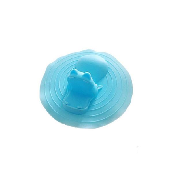 Hippo Shape Sink Strainer Filter Hair Catcher Bathtub Odor-proof Silicone Floor Drain Plug Bathroom Stopper(Blue)