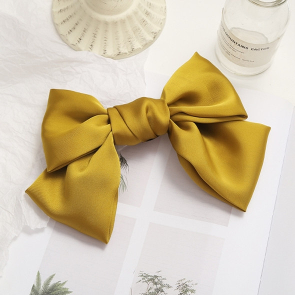 5 PCS Satin Bow Hairpin Back Head Hair Accessories, Colour: Dark Yellow