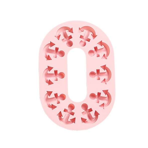 6 PCS Anchor Chain Chocolate Candy Cake Baking Mold Silicone Ice Tray Mold(Pink)