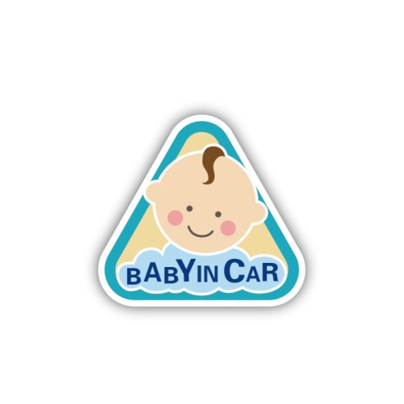 10 PCS There Is A Baby In The Car Stickers Warning Stickers Style: CT203 Baby O Boy Triangle Magnetic Stickers