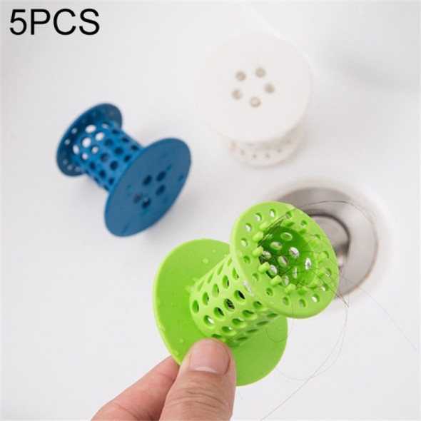 5 PCS Bathtub Pool Anti-clogging Device Hair And Hair Cleaning Collecting Floor Drain, Random Color Delivery