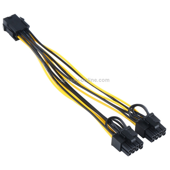 6 Pin to Dual PCI-E PCIe 8 Pin (6+2Pin) Power Cable