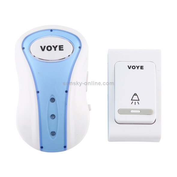 VOYE V008B Home Music Remote Control Wireless Doorbell with 38 Polyphony Sounds, US Plug (White)