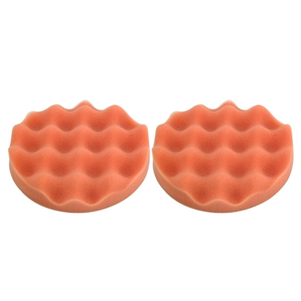 2 PCS Car Wax Sponge Round and Wavy Shape Sponge High-density Waxing Sponge?Size:15 x 15cm