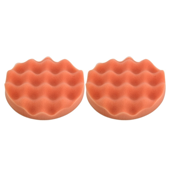 2 PCS Car Wax Sponge Round and Wavy Shape Sponge High-density Waxing Sponge?Size:15 x 15cm