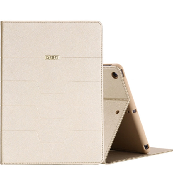For iPad 9.7 inch (2017) GEBEI PU+TPU Horizontal Flip Leather Case with Holder & Card Slots(Gold)