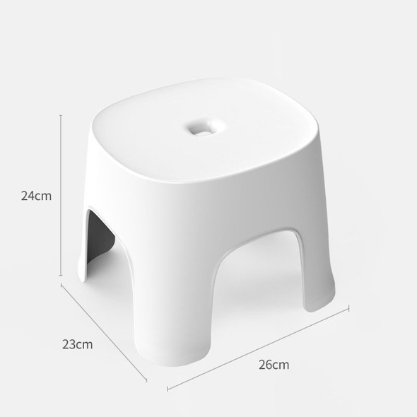 2 PCS Household Bathroom Row Stools Plastic Stools Thickened Low Stools Square Stools Small Benches, Colour: Milk White Adult