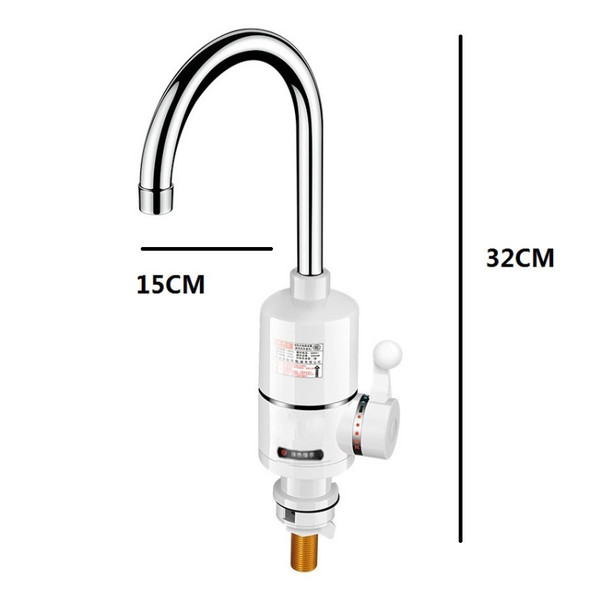 Digital Display Electric Heating Faucet Instant Hot Water Heater EU Plug Lamp Display Elbow With Leakage Protection