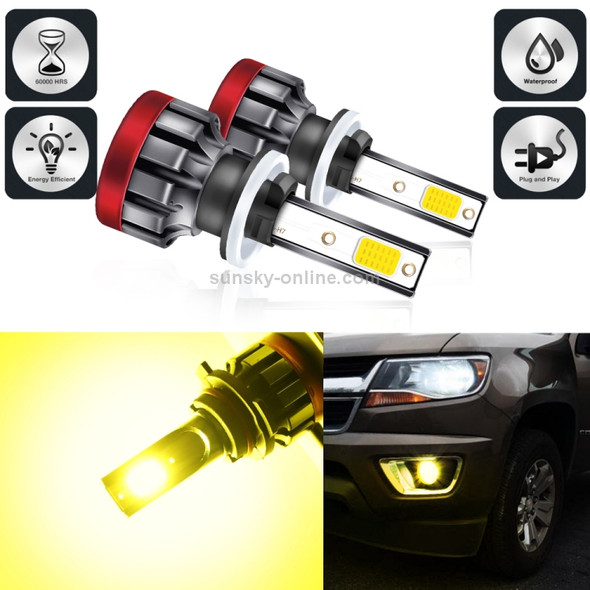 2 PCS EV19 880 / 881 DC9-30V 30W 3000LM 3000K IP68 Car Fog Lights (Gold Light)