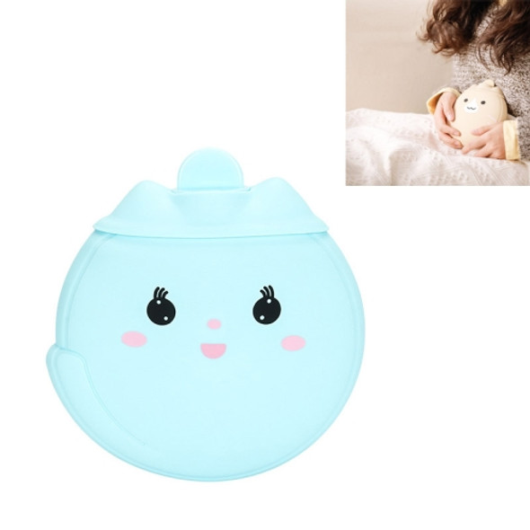 Cartoon Silicone Mini Warm Belly Warm Palace Water Injection Explosion-Proof Warm Water Bag(Sky Blue)