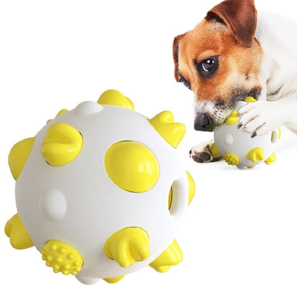Spherical Dog Toy Molar Stick Bite Resistant Toothbrush(Yellow)