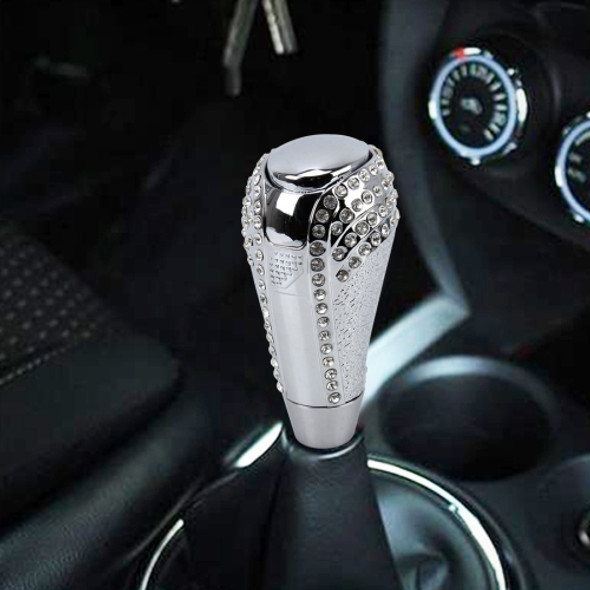 Universal Car Gear Shift Knob Modified Car Gear Shift Knob Auto Transmission Shift Lever Knob Imitation Diamond Decoration Metal Gear Knobs