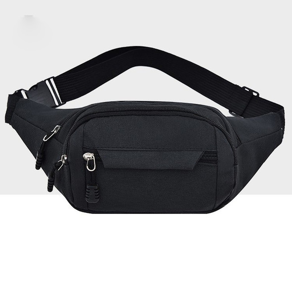 Pure Color Multi-function Pockets Waterproof Chest Bag Waist Crossbody Sports Bag (Black)