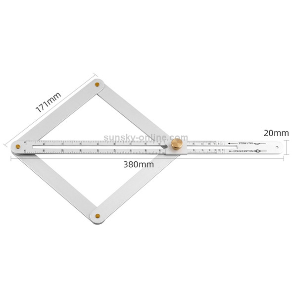 Multi-function Diagonal Ruler Protractor Corner Angle Finder, Ordinary Version