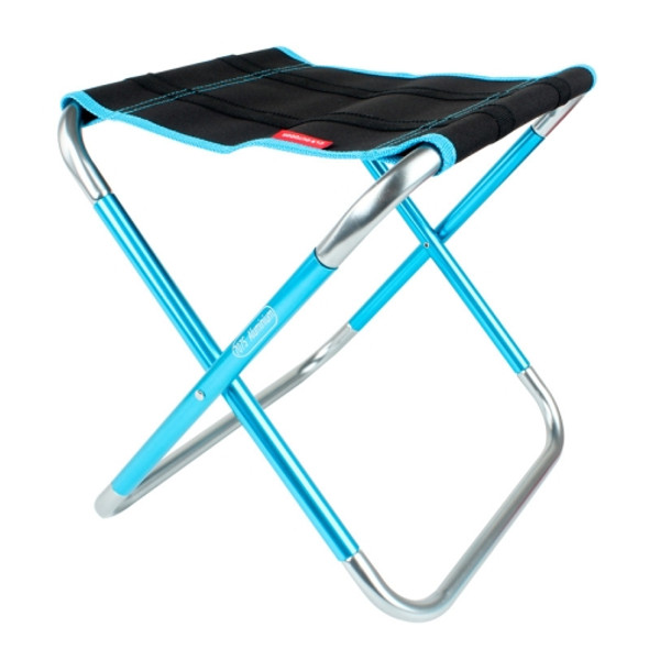 CLS Large 7075 Aluminum Alloy Outdoor Folding Stool Portable BBQ Fishing Folding Chair, Size: 30x25x31cm(Blue)