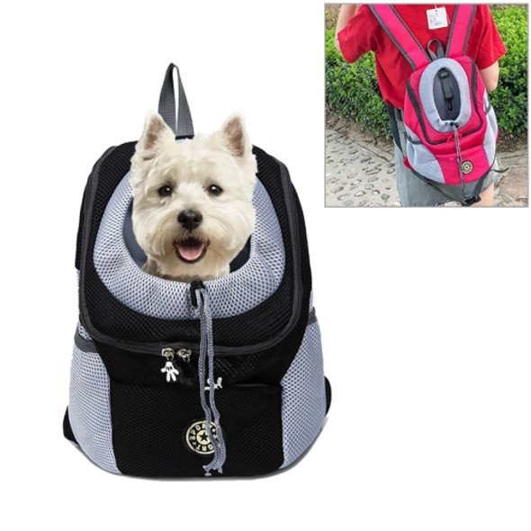 Outdoor Pet Dog Carrier Bag Front Bag Double Shoulder Portable Travel Backpack Mesh Backpack Head, Size:L(Black)
