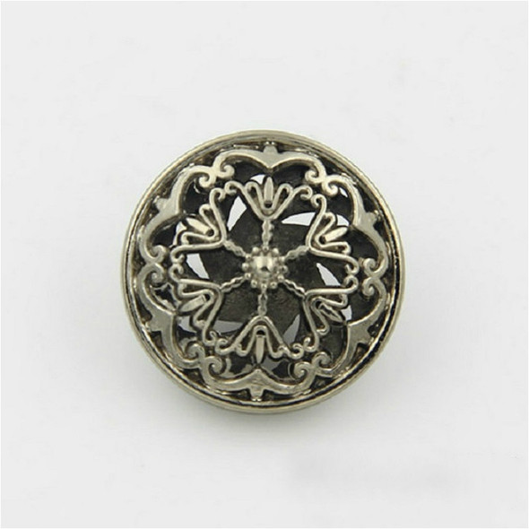 Tea Gold 100 PCS Hollow Flower Shape Metal Button Clothing Accessories, Diameter:18mm