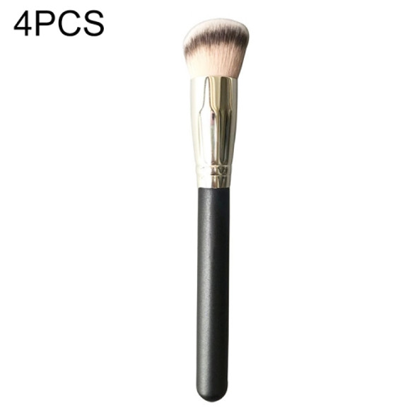 4 PCS Fiber Hair Makeup Brush Wooden Handle Foundation Brush, Style:170 Diagonal Foundation Brush