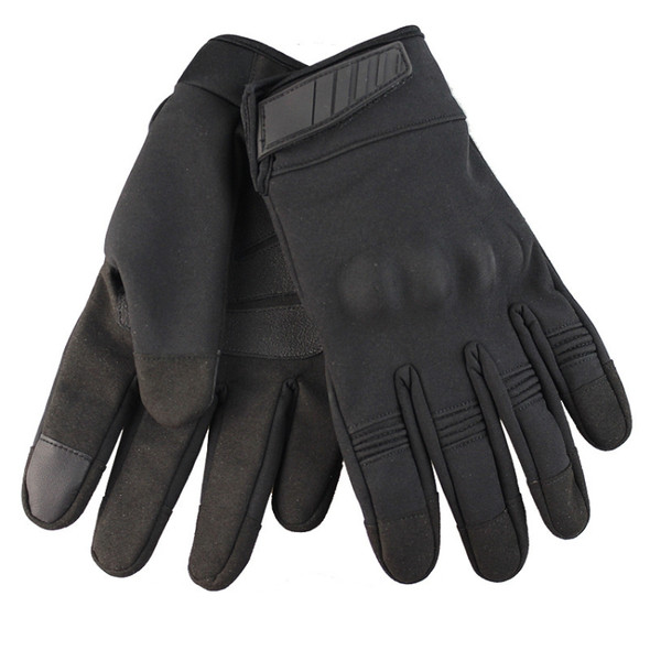 A24 Windproof Anti-Skid Wear-Resistant Warm Gloves For Outdoor Motorcycle Riding, Size: L(Black)