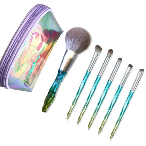 Makeup Brush Corn Silk Fiber Hair Can Washing Makeup Brush, Style:Loose Powder Brush+5 PCS Eye Shadow Brush+Bag