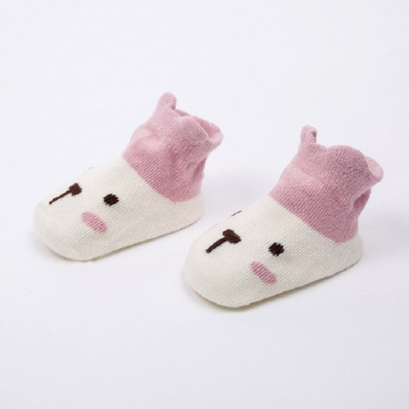 Three-dimensional Color Matching Children Boat Socks Shallow Mouth Baby Floor Socks, Size:M(Pink Rabbit)
