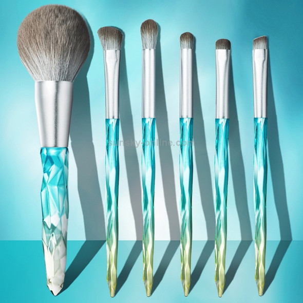 Makeup Brush Corn Silk Fiber Hair Can Washing Makeup Brush, Style:Green Loose Powder Brush+5 PCS Eye Shadow Brush