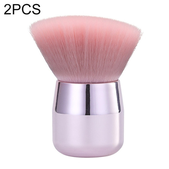 2 PCS Loose Powder Brush Mushroom Head Makeup Brush Set Makeup Powder Brush Soft Hair Blush Brush(Oblique Head Trimming Brush)