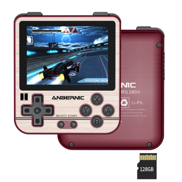 ANBERNIC RG280V 2.8 Inch Screen Open Source Handheld Game Console 4700 Dual Core CPU 16G+128G (Gold)