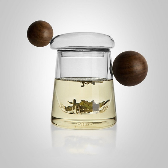 High Borosilicate Heat-resistant Glass Wooden Ball Handle Tea Cup, Style:First Star Cup 7A