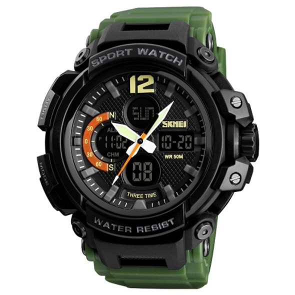 SKMEI 1343 Men Outdoor Sports Waterproof Watch Student Digital Watch(ArmyGreen)