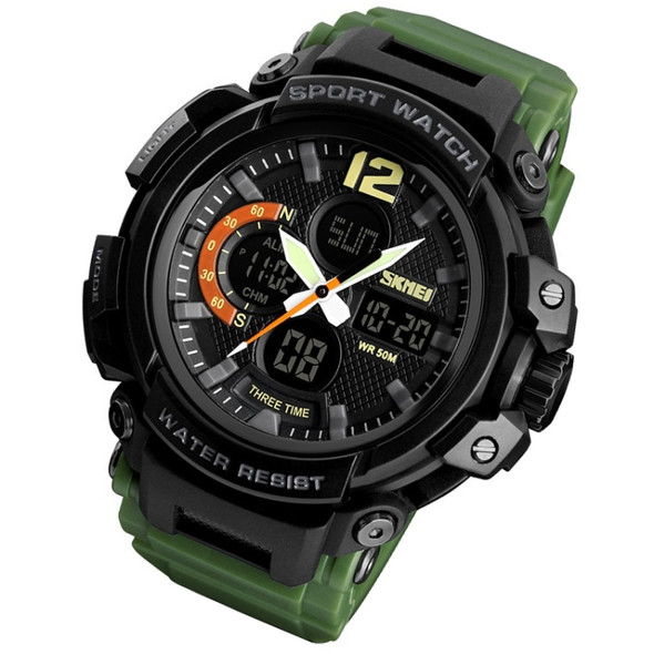 SKMEI 1343 Men Outdoor Sports Waterproof Watch Student Digital Watch(ArmyGreen)