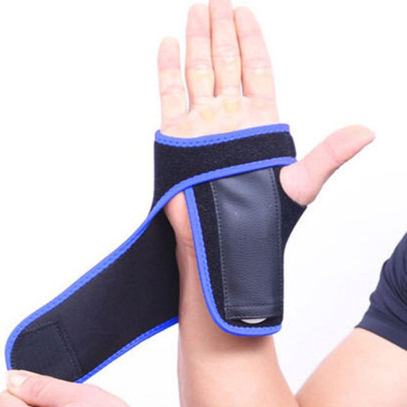Sports Steel Plate Wrist Protector Detachable And Adjustable Fracture Wrist Protector, Specification: No Logo Type (Left Hand)(Blue Edging)