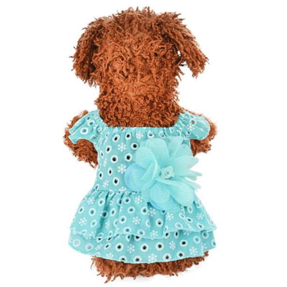 Dog Spring and Summer Thin Lace Princess Dress Small Pet Clothing, Size:L(Sky Blue)