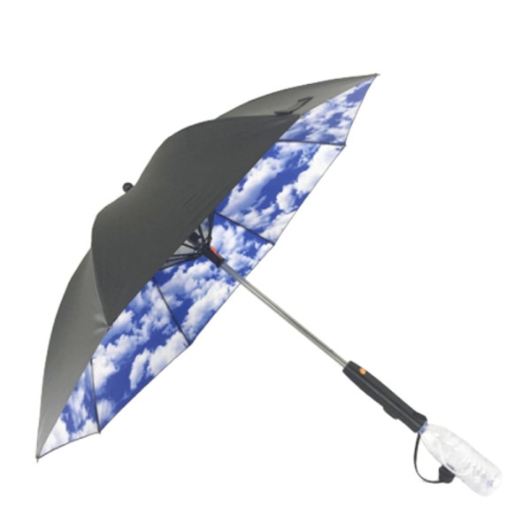 Sunscreen Spray Fan Umbrella Anti-ultraviolet Sunshade Long Handle Sun and Rain Umbrella, Colour: Blue Sky and White Clouds