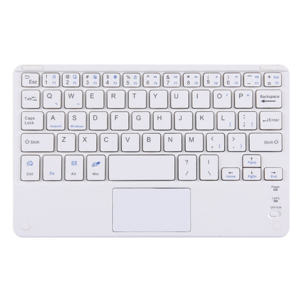 Bluetooth Wireless Keyboard with Touch Panel, Compatible with All Android & Windows 10 inch Tablets with Bluetooth Functions (White)