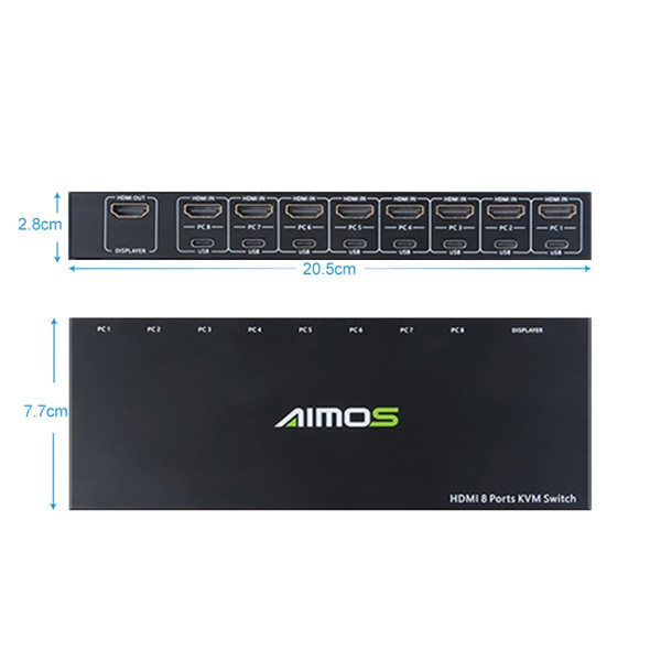 AIMOS AM-KVM801 HDMI 8 Ports KVM Switch