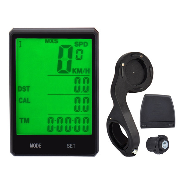 2.8 inch English Wireless Waterproof Cycle Computer LCD Odometer Speedometer with Extension Holder