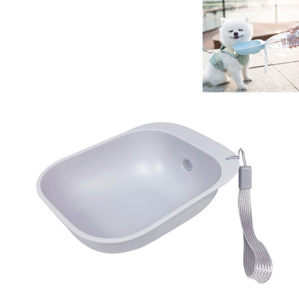 Pet Square Bowl Drinking Head Cat Portable Accompanying Cup Dog Drinking Fountain(Gray)