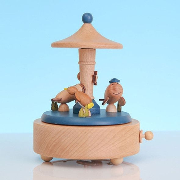 Wooden Crafts Music Box Creative Office Home Decoration, Style:Marine Animals