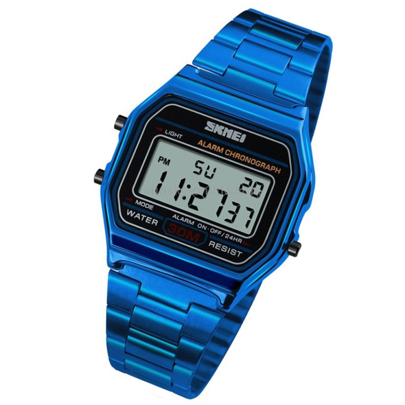 SKMEI 1123 Men Business Lightweight Watch Waterproof Steel Band Electronic Watch