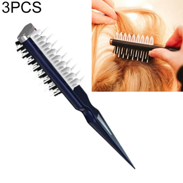 3 PCS Fluffy Shark Fin Portable Comb Professional Hair Dryer Hair Styling Comb(Black)